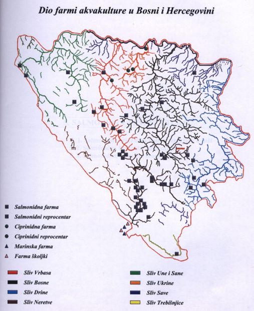 rijeke u bosni i hercegovini karta Ribogojilišta u Bosni i Hercegovini | Portal o ribolovu i zaštiti  rijeke u bosni i hercegovini karta